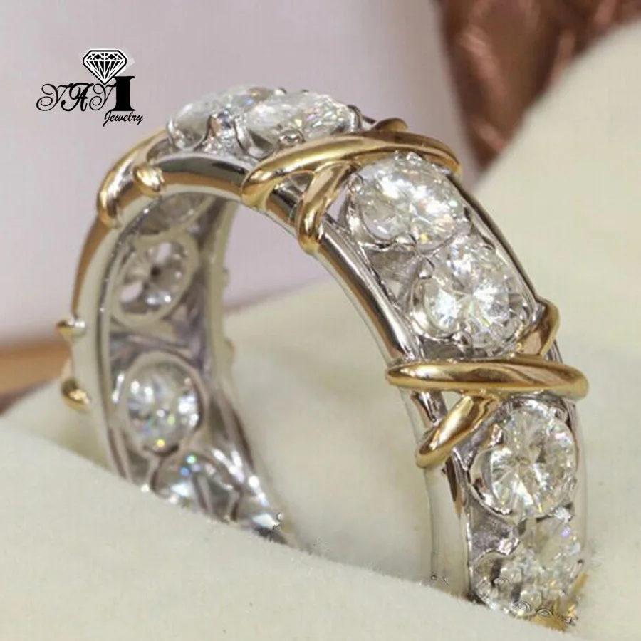 Moissanite ring YaYI Jewelry Princess Cut 3.2 CT White Moissanite Zircon Gold Silver Color Engagement Wedding Party Gift Rings