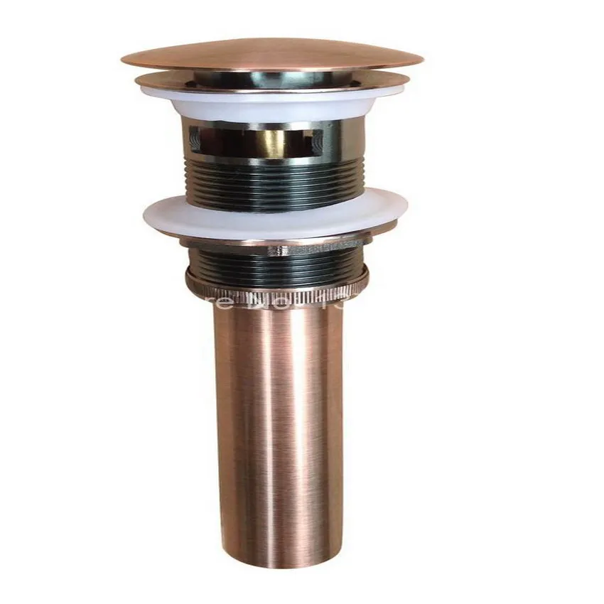 Buy Luxury Antique Red Copper Large Round Cap Pop UP Bathroom Sink Drain With