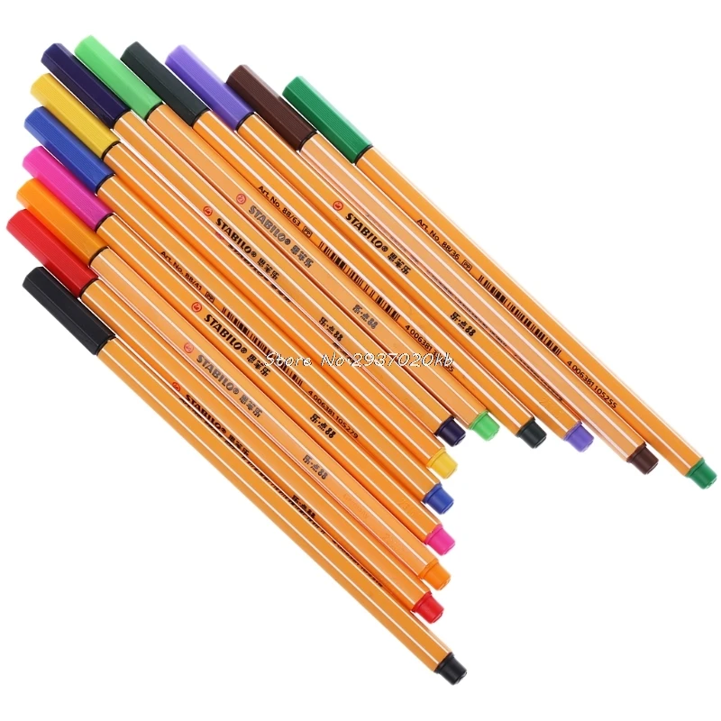 12 шт цветные ручки набор Stabilo волокно ручка, канцелярские принадлежности для офиса школьные принадлежности