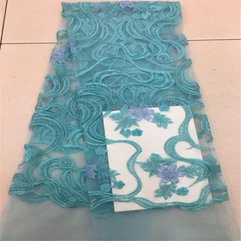 

2018 French Net Lace New Designs Fabric 5 Yard High Quality African Tulle Lace Fabric For Women HJ404-2