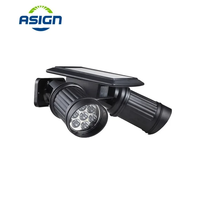 

PIR Motion Sensor Solar Lamp Dual Heads Solar Led Garden Spot Lights Led Solar Sensor De Movimiento 3 Modes Outdoor Led Solar