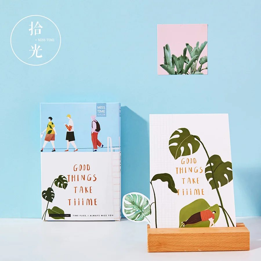 

30 Sheets/Set Good Things Take Time Postcard/Greeting Card/Message Card/Birthday Letter Envelope Gift Card