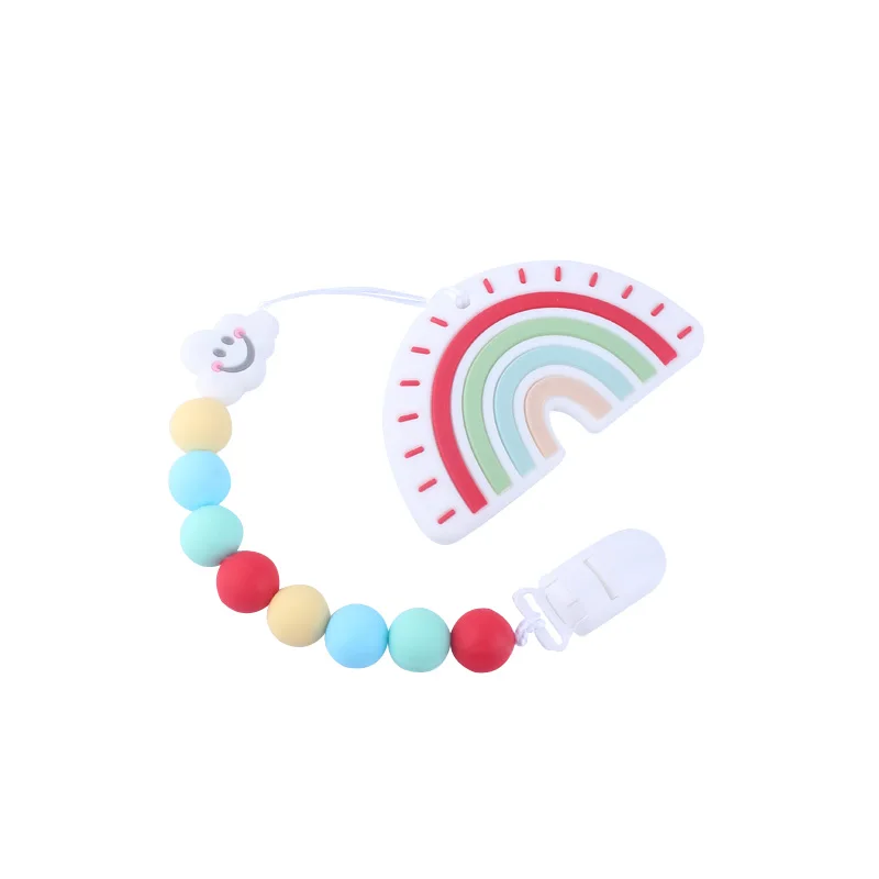 XCQGH детская пищевая зубной гель Радужная детская игрушка-прорезыватель детский молярный силиконовый соска цепочка Ожерелье детский