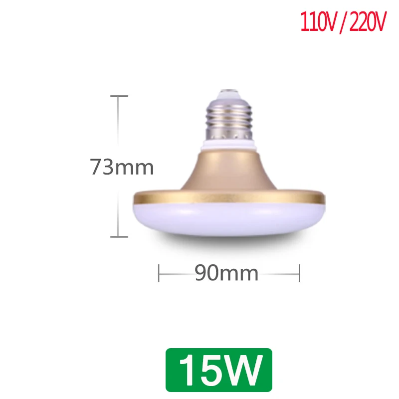 E27 светодиодная лампа, светильник 220 В, 50 Вт, 40 Вт, 30 Вт, 20 Вт, 15 Вт, высокая мощность, точечный светильник, лампада, ампула, Bombilla, Led, холодный белый, домашний декор, светильник s - Испускаемый цвет: 15W Golden