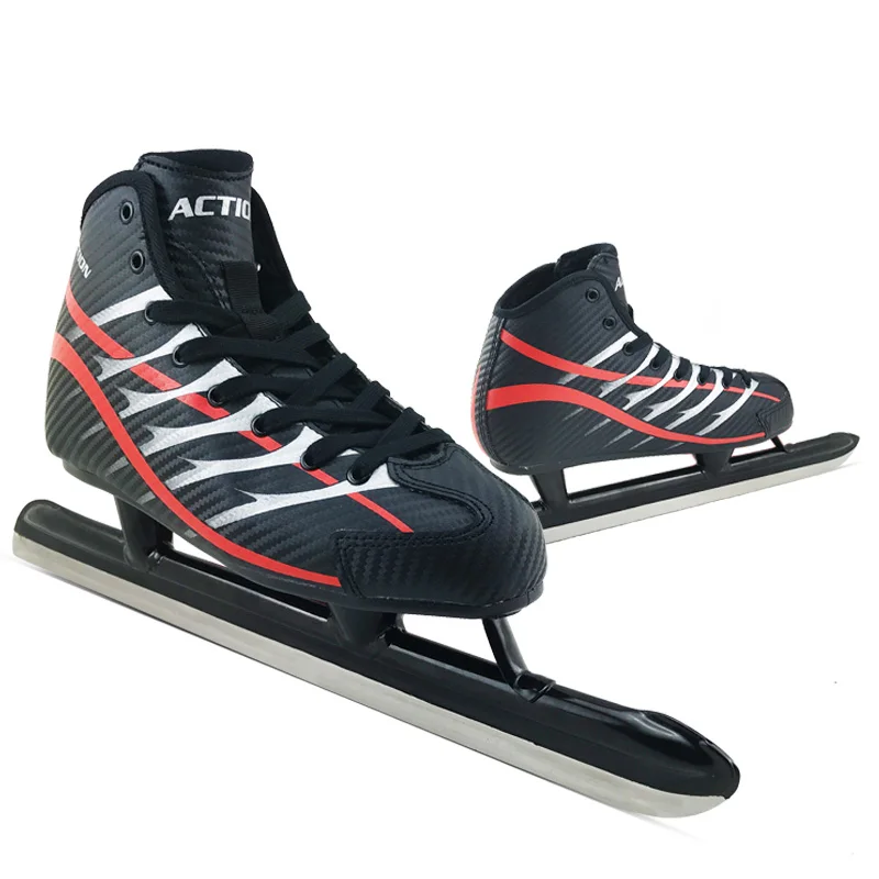 Japy Skate Action speed обувь для катания на коньках для взрослых и детей Профессиональные коньки с длинным лезвием нож для колки льда обувь настоящие коньки - Цвет: Красный