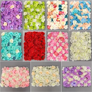 

40X60Cm Artificial Flower Silk Rose peony Hydrangea Decorative Flower Wall Romantic Wedding Background Decoration supplies