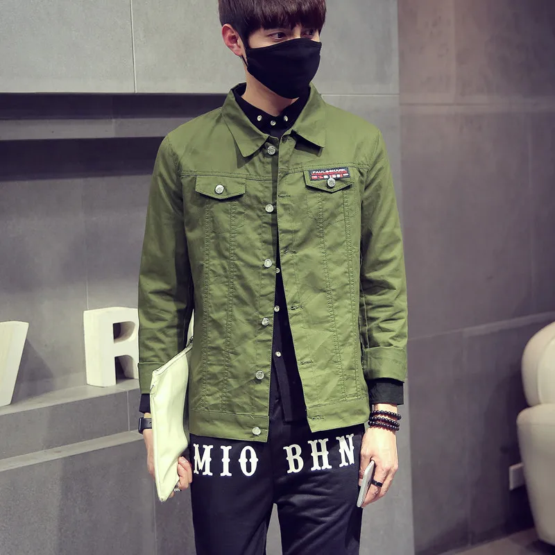 olive green denim jacket for men