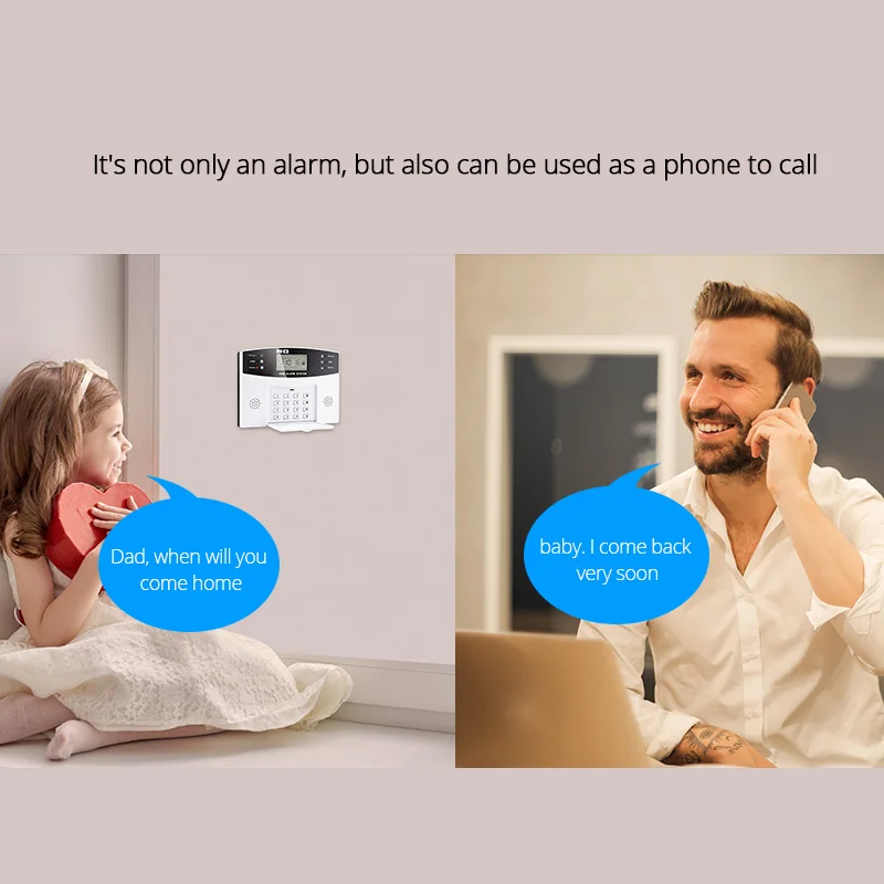 FUERS DP500 Home Security Alarm system Metal Remote Control Voice Wireless Door sensor LCD Display Siren Kit SIM SMS GSM Alarm