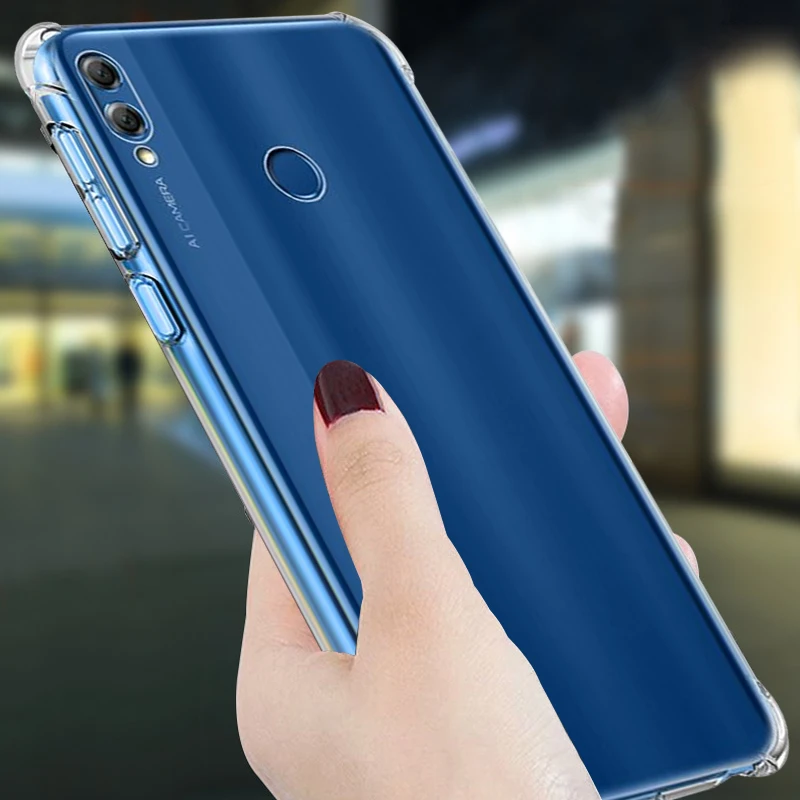 

Full Protective Anti-knock Airbag Silicone Case for Huawei Honor 8X Max 8C Note 10 Clear TPU Cover for Honor 9 8 Lite 9i V9 Play
