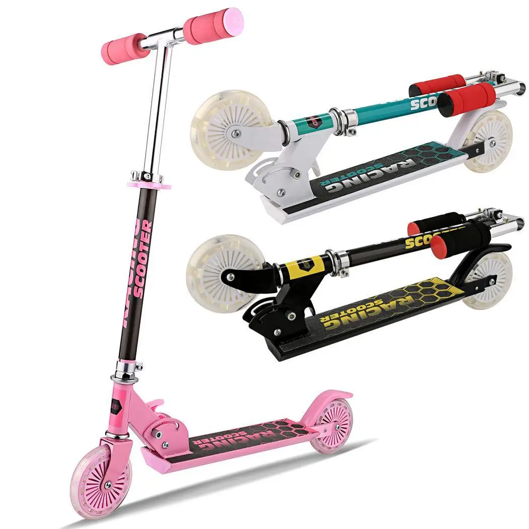 ANCHEER Children's Scooters Folding Adjustable For Height Aluminum Unisex Kick Alloy 2 Wheel Kick Scooter City Roller Skateboard