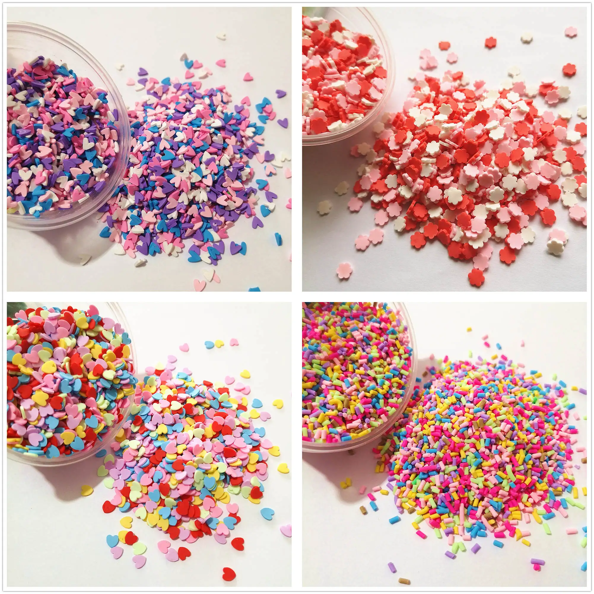 

20g Cute Mix Cylinder shaped Polymer Clay For Filler For Slime DIY Supplies Candy Fake Cake Dessert Mud Particles Sprinkle