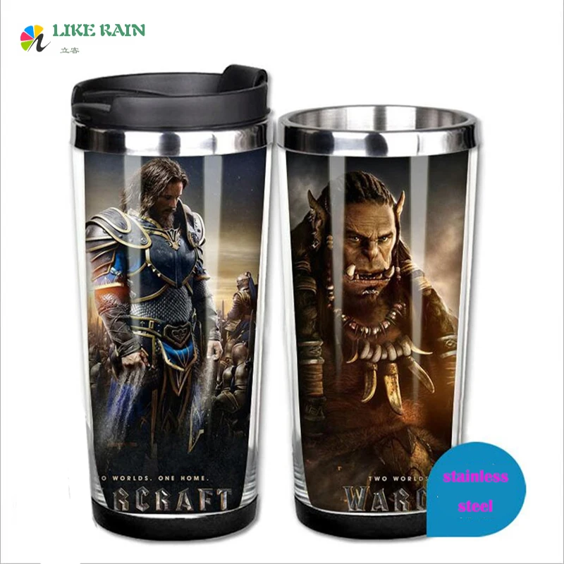 1 Piece World of War craft 380ml Stainless Steel Water Bottle Leak proof Outdoor Camping WOW