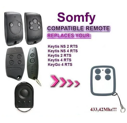 

5pcs for SOMFY Keytis NS 2 RTS, Somfy Keytis 4 NS RTS garage door remote control high quality