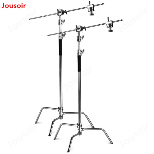 2 PCS Heavy Duty adjustable Light Stand Max Height 10 feet/3m with 4 feet Holding Arm and Grip Head Kit for Photographic CD15