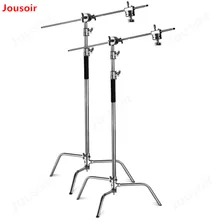 2 PCS Heavy Duty adjustable Light Stand Max Height 10 feet/3m with 4 feet Holding Arm and Grip Head Kit for Photographic CD15