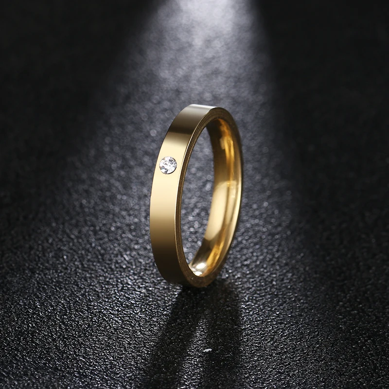 

DOTIFI 316L Stainless Steel Rings For Women Zirconia Classic Eternity Love Engagement Wedding Ring Jewelry