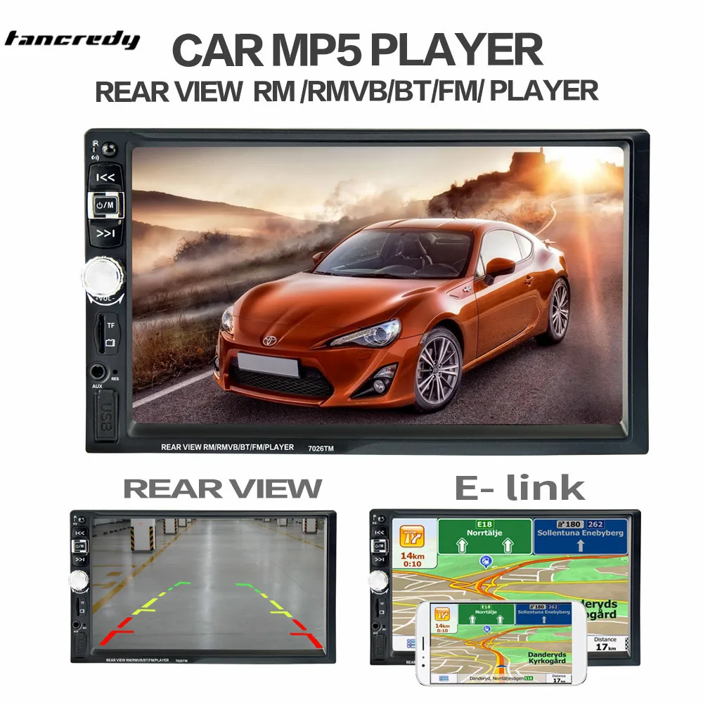 Best 7026TM 7 inch car multi-function player, touch screen radio, Bluetooth MP3 player RM/RMVB/BT/FM PLAYER Mirror link MP5 player 2