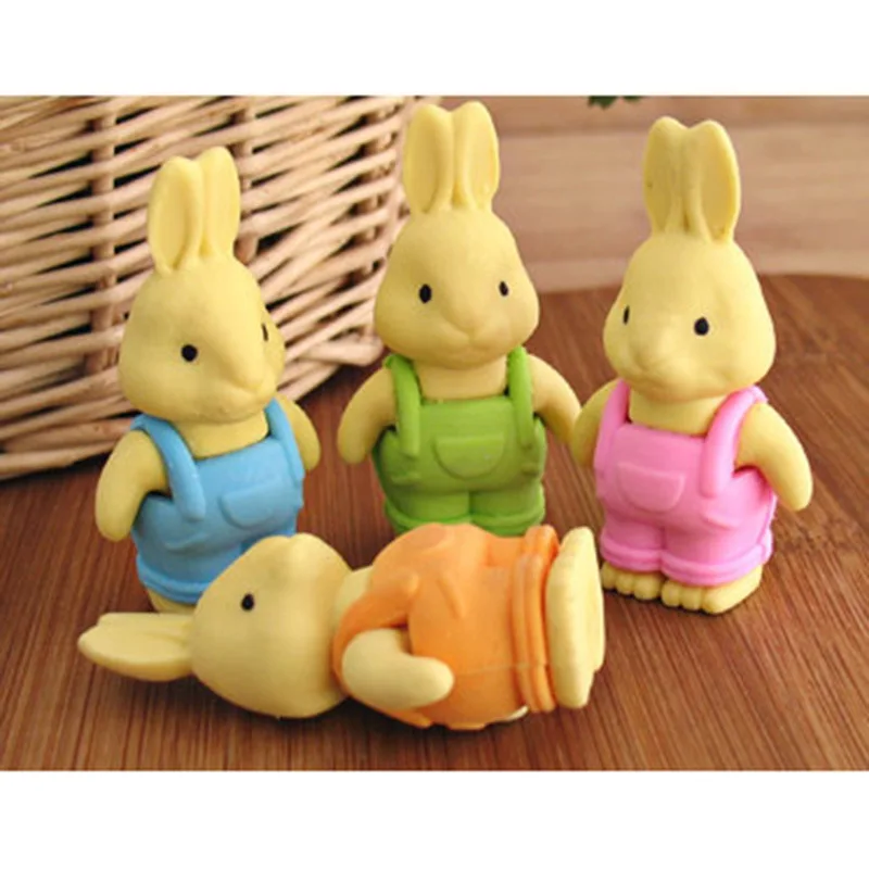 3pcs/lot Cute Rabbit pencil eraser , kawaii cartoon rabbit eraser for