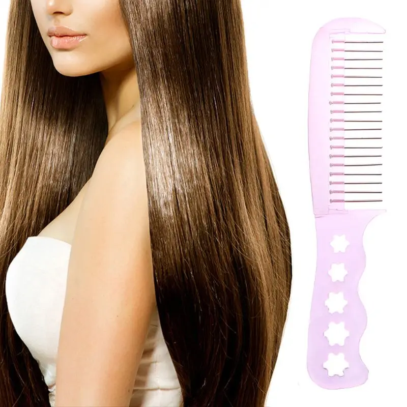 Anti-Static Steel Teeth Plastic Wig Comb Brushes Hairpiece Care Hair Brush