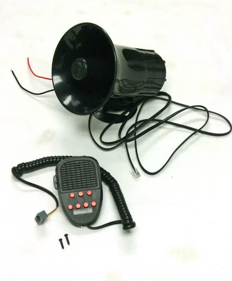 

Dragonpad 100W 12V Car Truck Siren Horn Loud Speaker Police Fire + MIC System 7 Sound Tone Car Truck Siren Horn sirena auto