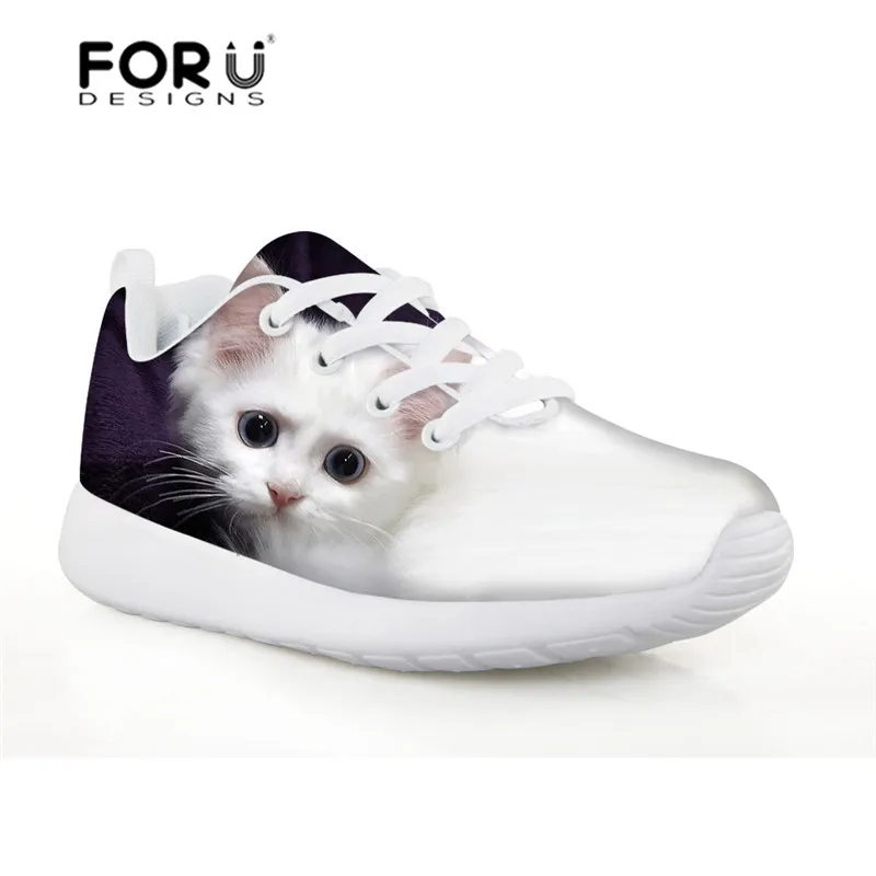 

FORUDESIGNS Lovely Kitty Siamese Cat Printing Children's Sneakers for Girls Sport Running Shoes Lightweight Mesh Football Boots