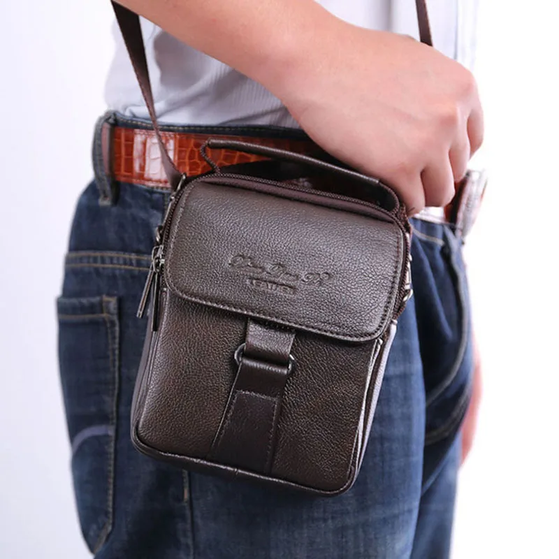 Goede 2019 Mannen Lederen Messenger Schoudertas Cross Body Bag Fanny Taille Zakken Leisure Tote Pursecigarette Case Mobiele Telefoon Zak