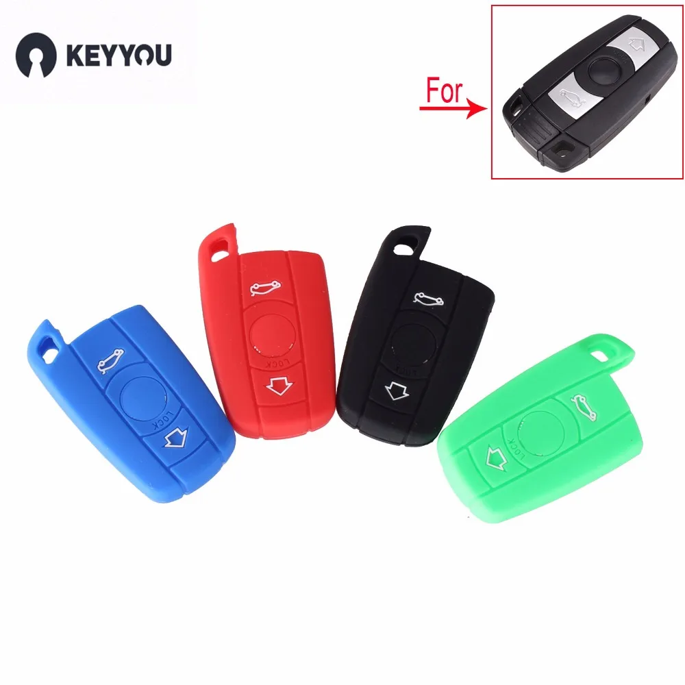 Силиконовый чехол для ключей KEYYOU BMW 1 3 5 6 X серии Smart Fob держатель кнопки E90 E91 E92 E60|case