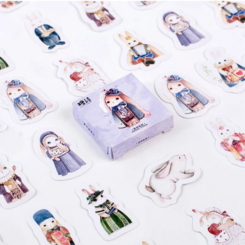 

45 Pcs/Box Magic Rabbit Lisi Cute Mini Scrapbooking Stickers DIY Decoration Diary Stationery Memo Sticker School Supplies