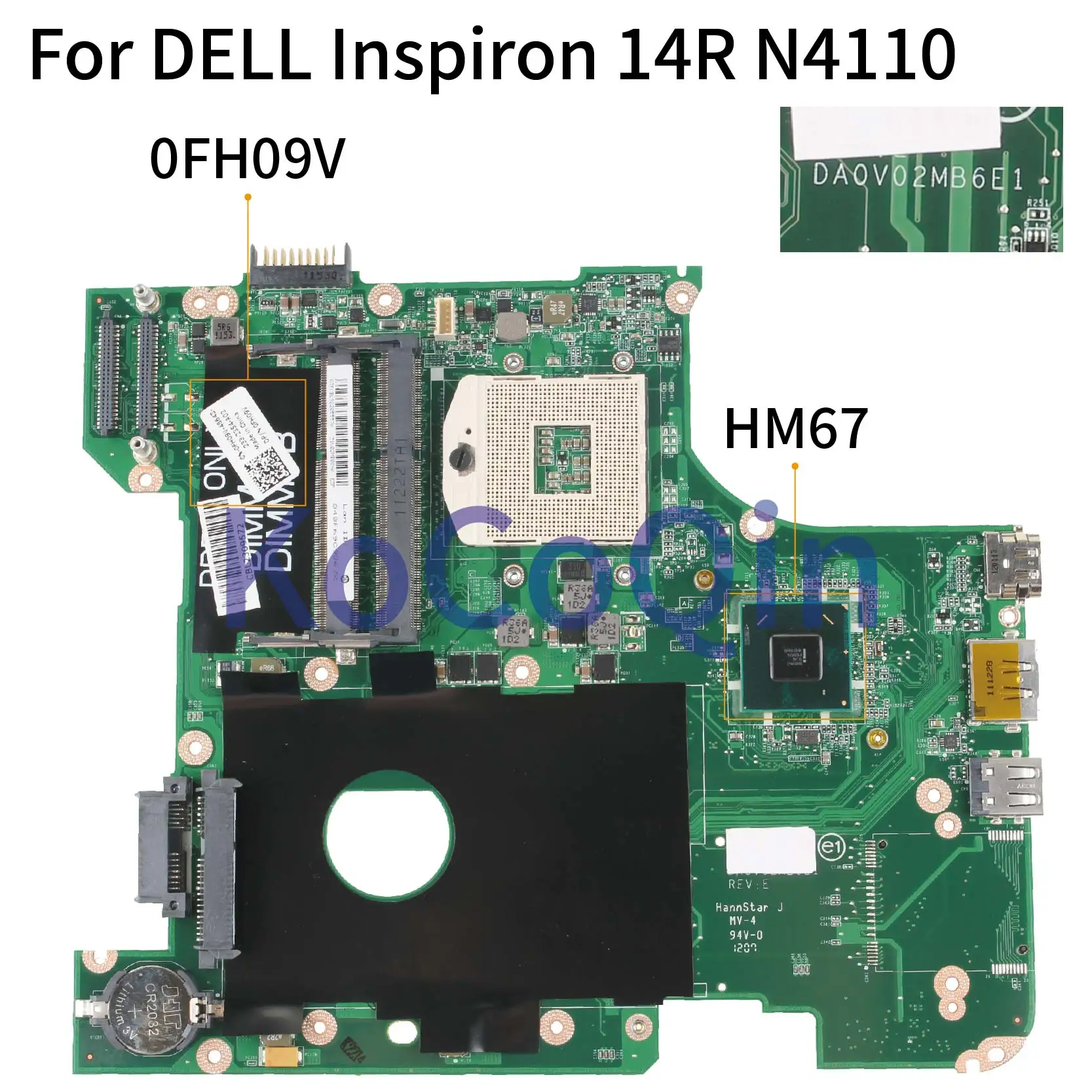 KoCoQin Laptop motherboard For DELL Inspiron 14R