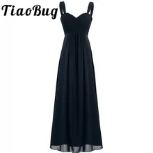 TiaoBug, 4 цвета, торжественное платье подружки невесты без рукавов, свадебное, сексуальное, с v-образным вырезом, белый черный флот, синее платье