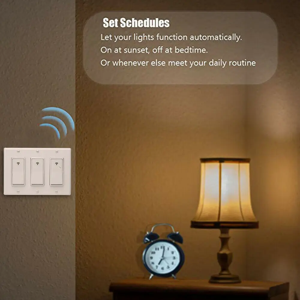 Timethinker умный свет Wifi переключатель US 3 настенный выключатель прерыватель дистанционное управление для Alexa Google Home IFTTT Smart Life APP