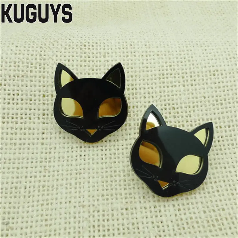 

KUGUYS Fashion Jewelry Oorbellen Acrylic Cat Earrings for Women Pendientes Cute Kitten Stud Earring DJ DS Brincos