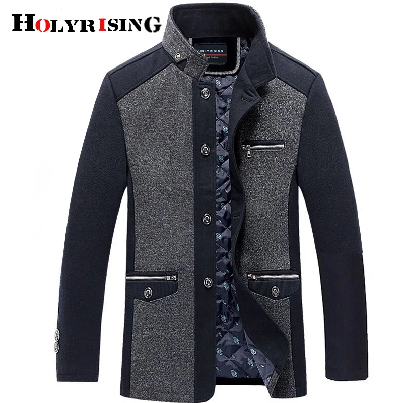 Holyrising, Мужское пальто, зимнее, шерстяное, caot erkek kaban, модное, деловое, утолщенное, тонкое, пальто, куртка, мужской, Peacoat, брендовая одежда 18703