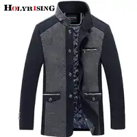 Holyrising men coat winter wool caot erkek kaban Fashion Business Thicken Slim Overcoat Jacket Male Peacoat Brand Clothes 18703