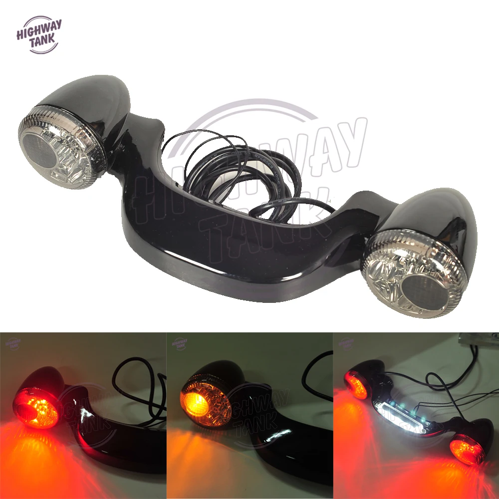 Smoke Lens Motorcycle LED Rear Turn Signal Brake Light Bar Case for