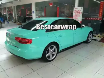 

Tiffany Blue Super Gloss Vinyl wrap with 3 Layers High Glossy Mint Car Wrap Film with air bubble Free Size:1.52*20M/Roll
