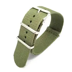 Ремни для часов в стиле милитари винтажные Ретро нейлоновые часы 18 20 22 мм зеленые тканевые плетёные ремешки для часов Ремешок Пряжка ремень