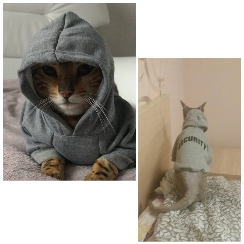Security Cat Clothes Pet Cat Coats Jacket Hoodies For Cats Outfit Warm Pet Clothing Rabbit Animals Pet Costume 12b20S3 Security Cat Clothes Pet Cat Coats Jacket Hoodies For Cats Outfit Warm Pet Clothing Rabbit Animals Pet Costume 12b20S3