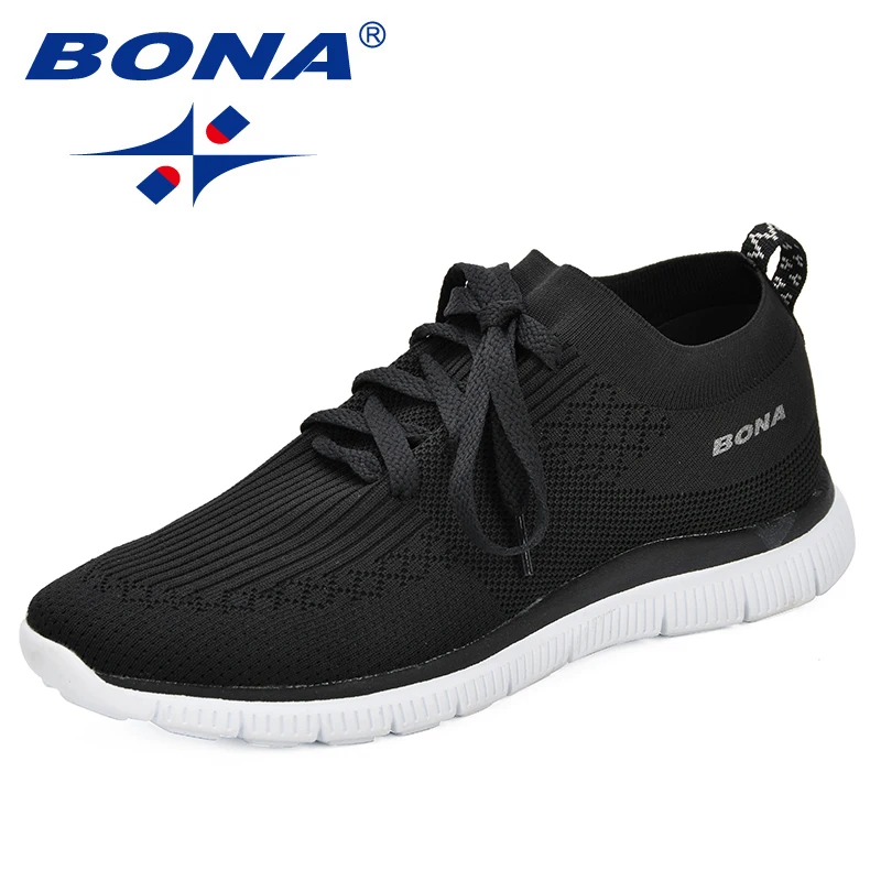 

BONA Men Casual Shoes Men Sneakers Brand Men Shoes Male Flats Breathable Mesh Lace Up High Quality Loafers Spring Autumn 2019