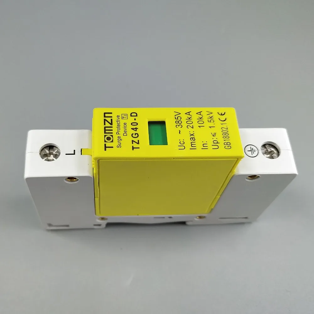 AC SPD 1P 10KA ~ 20KA D 385V домашнее устройство защиты от перенапряжения защитное разрядки