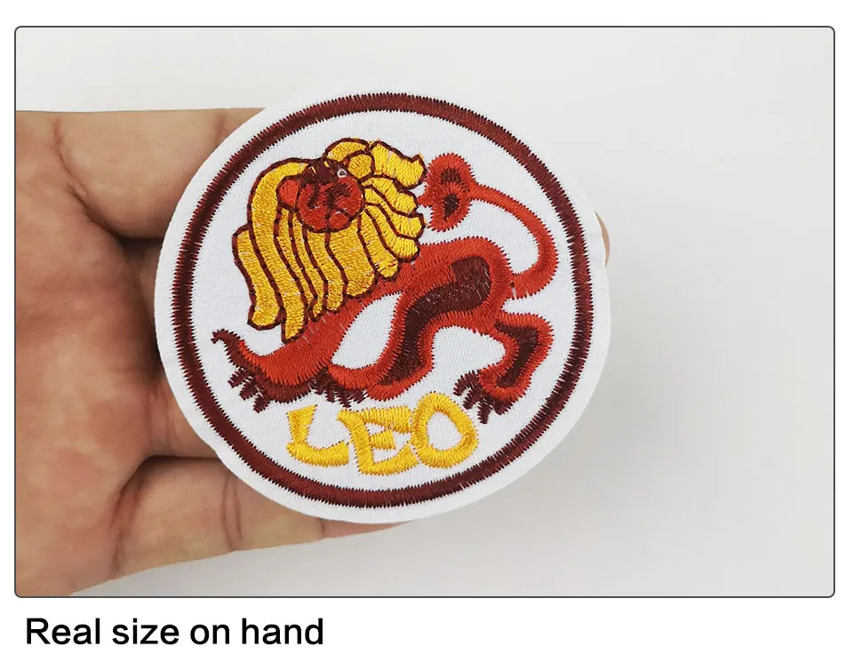 Embroidery Iron On Patches 3D Zodiac Signs Leo Virgo Pisces Aquarius Libra Taurus Scorpio Patch DIY Stickers On Clothes Fabric   (5)