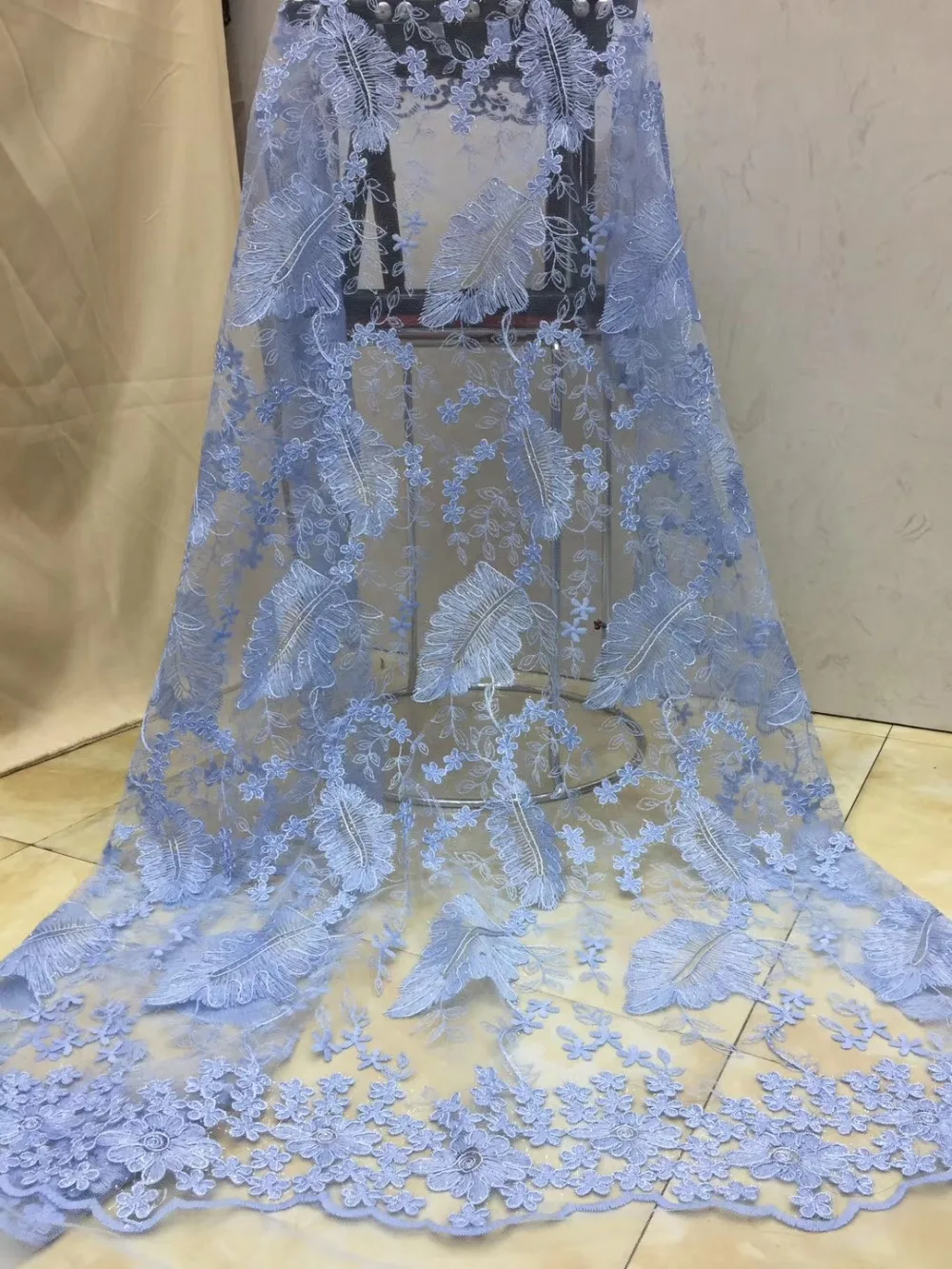 

Evening Dress Tulle Lace Fabric Embroidered Net Lace African Nigerian Wedding