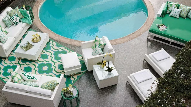 Tienda online 2016 diseño moderno banco de mimbre artesanal hotel ... Diseño Patio Piscina interior