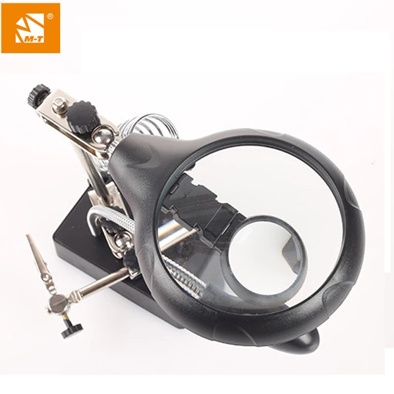 M-Triangle Welding Magnifying Glass with 5 LED Auxiliary Clip Magnifier 3.5X-12X Lens Soldering Repair Tool M-Triangle Welding Magnifying Glass with 5 LED Auxiliary Clip Magnifier 3.5X-12X Lens Soldering Repair Tool