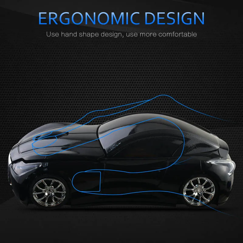 

Hot Sale 2.4GHz Wireless Cordless Optical Mouse Car Shape Mice +USB Receiver for PC Laptop