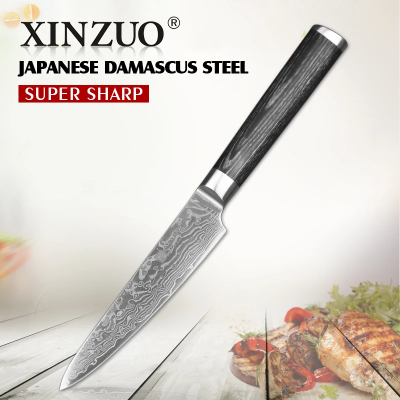 Многофункциональный нож XINZUO кухонные ножи из дамасской стали ручной работы 5