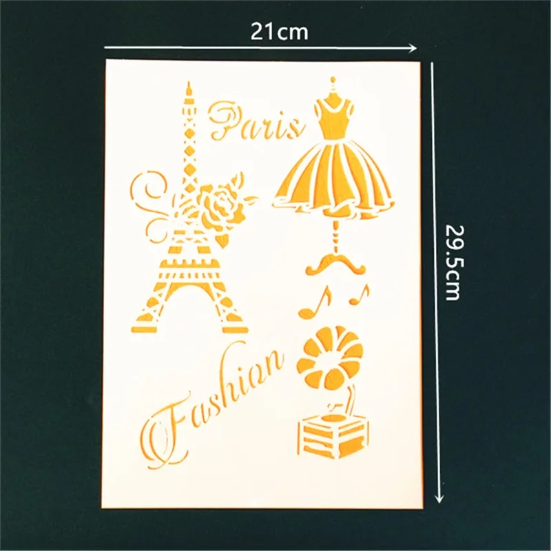 DIY Painting A4 Size Fashion Paris Design Layering Stencil Template For Wall Furniture Painting Decor Scrapbooking Stamping DIY Painting A4 Size Fashion Paris Design Layering Stencil Template For Wall Furniture Painting Decor Scrapbooking Stamping