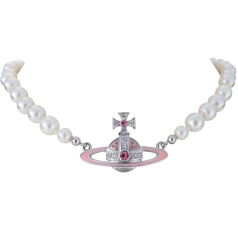

XIAOJINGLING Imitated Pearl Necklace Women Girls Wedding Bridal Party Jewelry Crystal Cross Saturn Pendant Choker Bib Necklace
