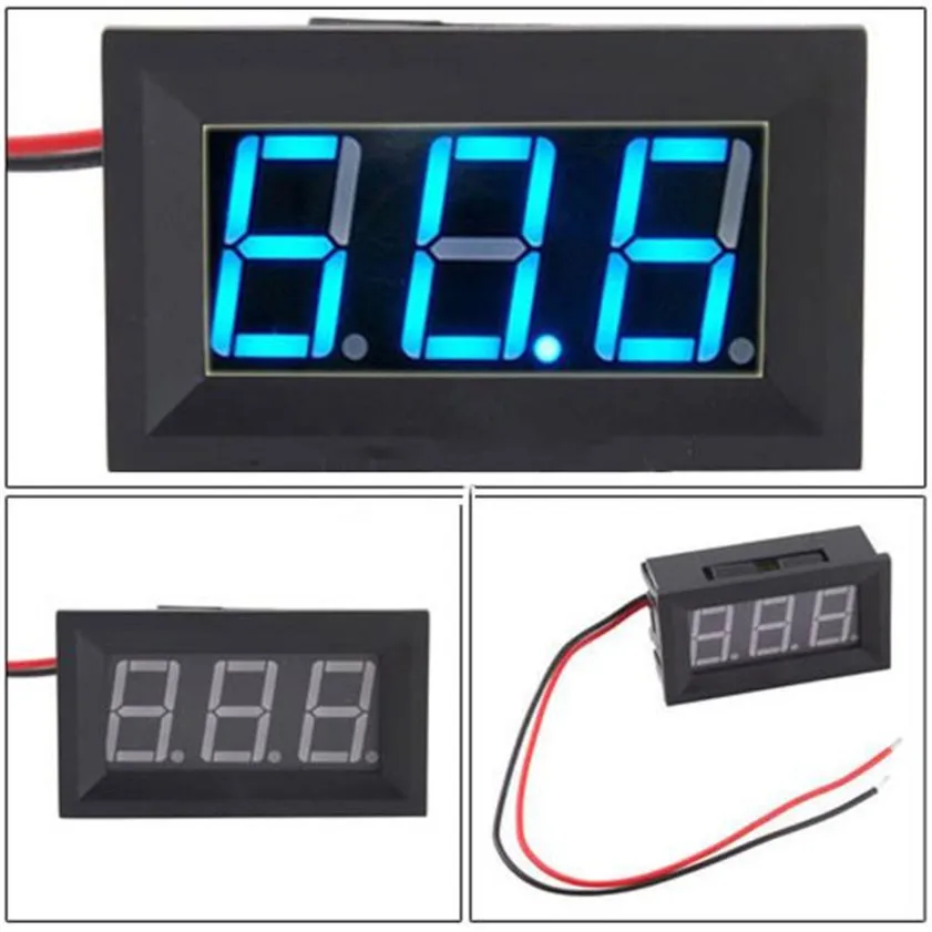High Quality digital voltmeter DC4.5 30V 2 Wire Blue LED Panel LED Display Voltage Meter