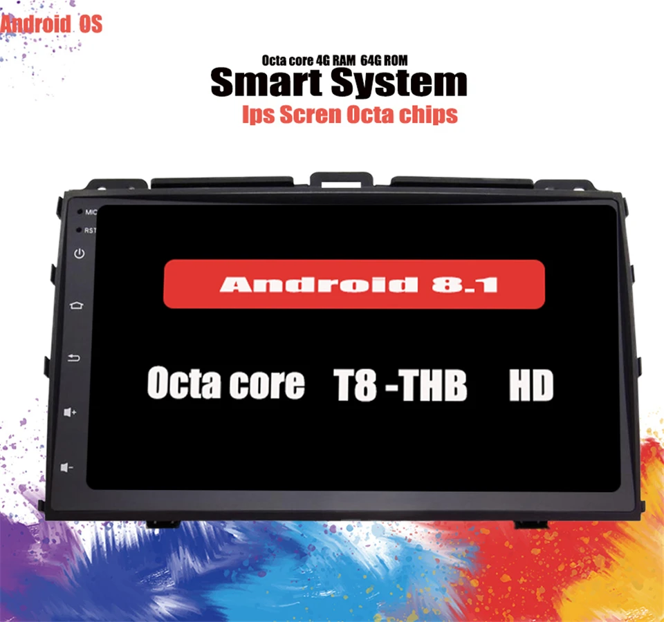 Perfect Carplay Android 9.1 car dvd 4+64G multimedia player for Toyota Prado 120 Land Cruiser 2004-2009 Auto Radio tape Recorder system 1